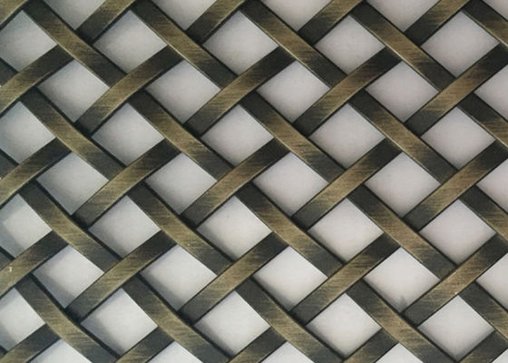 Antique Plated Brass Decorative Mesh 3.0m Stainless Steel Fabrics For Partitions