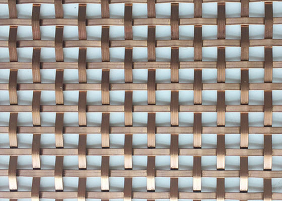 Stainless Steel Glass Laminated Wire Mesh Half Round Wire Copper Color For Tempered Glass
