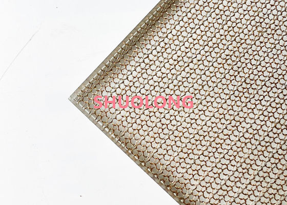 Fine Copper Laminated Glass Decorative Mesh Fabric For Architecture And Design