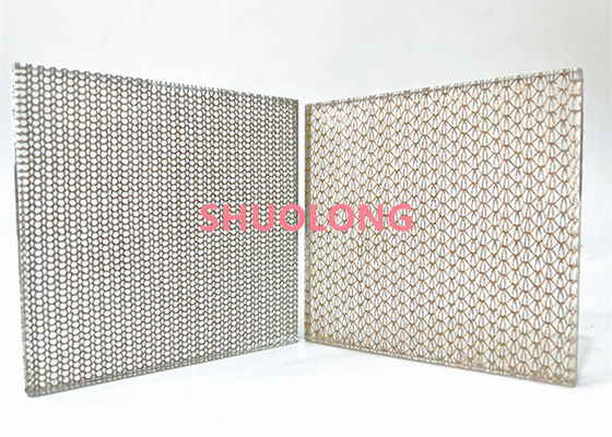 Fine Copper Laminated Glass Decorative Mesh Fabric For Architecture And Design