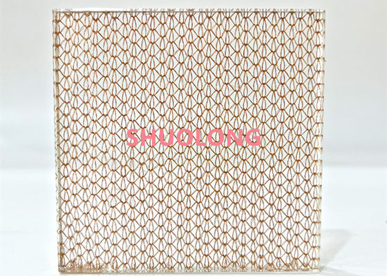 Bronze Glass Laminated Wire Mesh Copper Weave Metal Fabric For Interior Designing