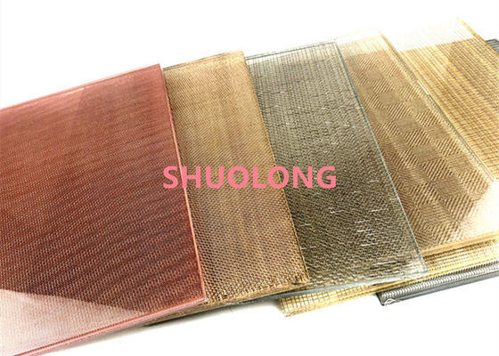 Black Color Glass Laminated Wire Mesh Flexible For Partition