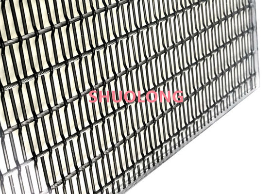 Black Color Glass Laminated Wire Mesh Flexible For Partition
