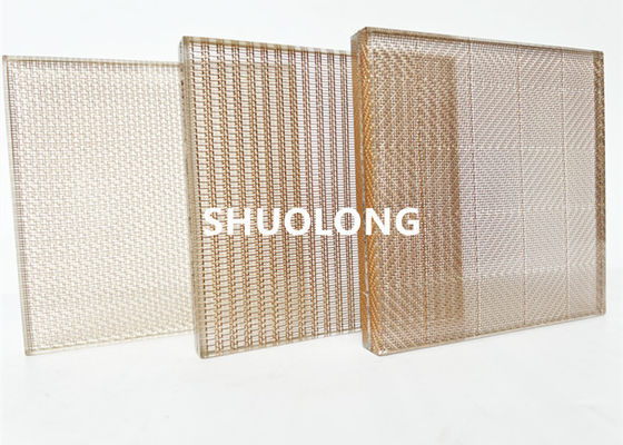 Fine Bronze Decorative Architectural Mesh For Laminated Glass