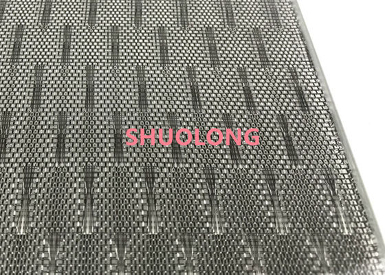 Stainless Steel Woven Laminated Glass Metal Mesh With Wire Mesh Inter Layer