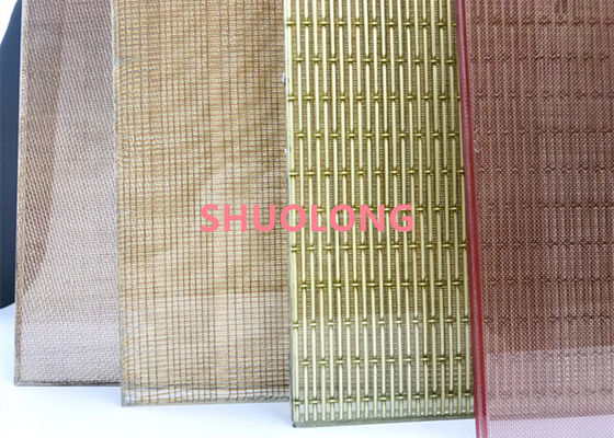 Stainless Steel Woven Laminated Glass Metal Mesh With Wire Mesh Inter Layer