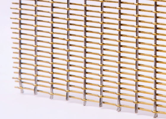 Stainless Steel Flexible Metal Mesh Fabric Bronze Color For Partitions