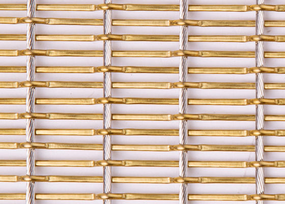 Stainless Steel Flexible Metal Mesh Fabric Bronze Color For Partitions