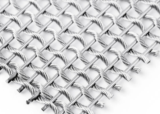 Plain Weave Architectural Flexible Metal Mesh Fabric SS304 For Column Covers