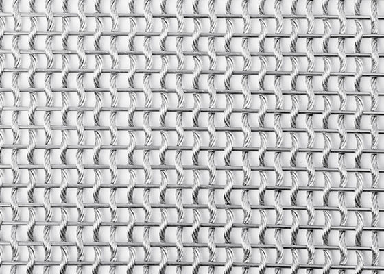 Plain Weave Architectural Flexible Metal Mesh Fabric SS304 For Column Covers