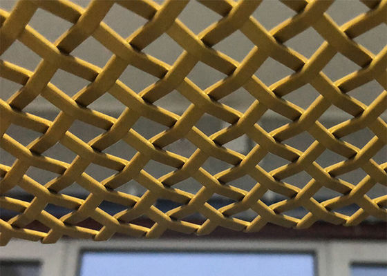 Light Brass Color Decorative Architectural Woven Mesh For Hall Screen Parition
