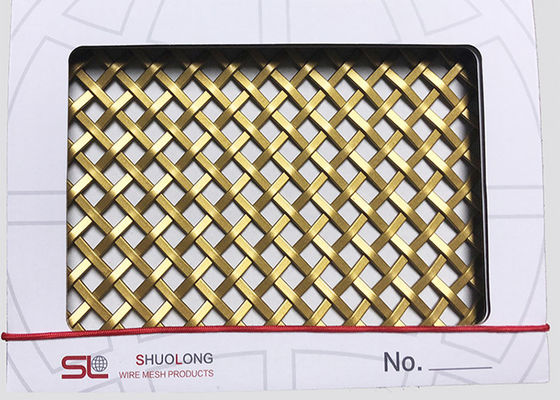 Light Brass Color Decorative Architectural Woven Mesh For Hall Screen Parition