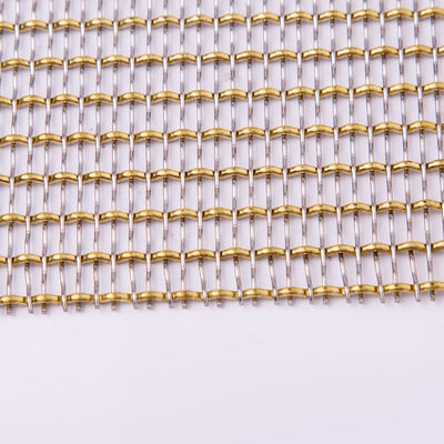 Gold Color Corrosion Resistance Decorative Metal Mesh Anodizing Surface Treatment