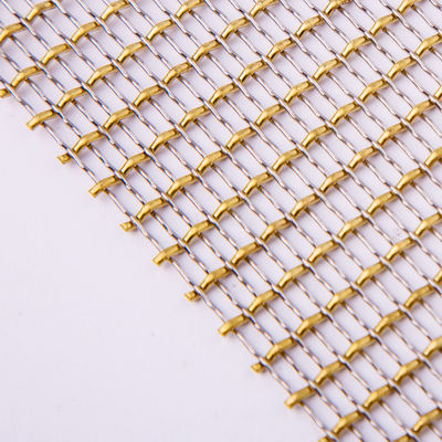 Gold Color Corrosion Resistance Decorative Metal Mesh Anodizing Surface Treatment