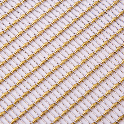 Gold Color Corrosion Resistance Decorative Metal Mesh Anodizing Surface Treatment
