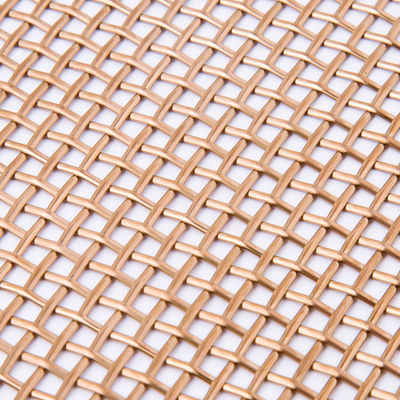 Aluminum Plain Weave Decorative Copper Mesh Durable In Space Dividers