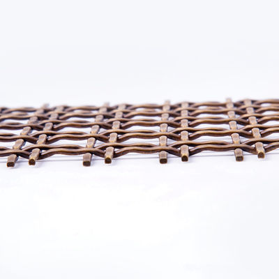 Twill Weave Ornamental Woven Wire Grilles Polished Surface 1m-2m Width