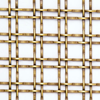 Twill Weave Ornamental Woven Wire Grilles Polished Surface 1m-2m Width