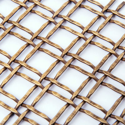 Twill Weave Ornamental Woven Wire Grilles Polished Surface 1m-2m Width