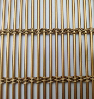 Decorative Woven Wire Flexible Metal Mesh Fabric Powder Coating For Curtains