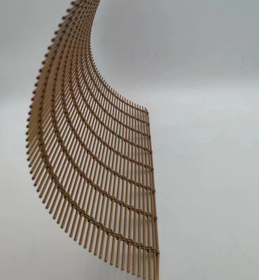 Decorative Woven Wire Flexible Metal Mesh Fabric Powder Coating For Curtains