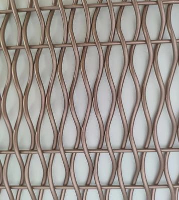 Rose Gold Steel Weave Architectural Woven Wire Mesh With Painting For Railing