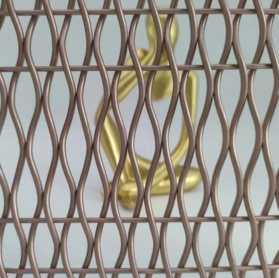 Rose Gold Steel Weave Architectural Woven Wire Mesh With Painting For Railing