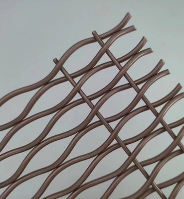Rose Gold Steel Weave Architectural Woven Wire Mesh With Painting For Railing