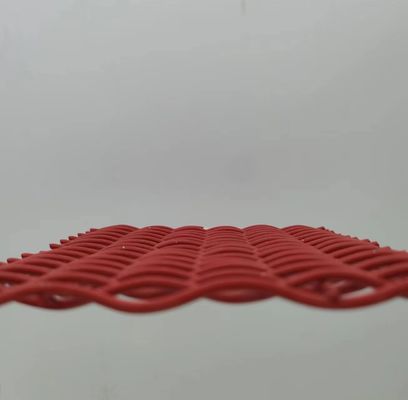Iso9001 Architectural Woven Metal Mesh Red Decorative For Room Divider