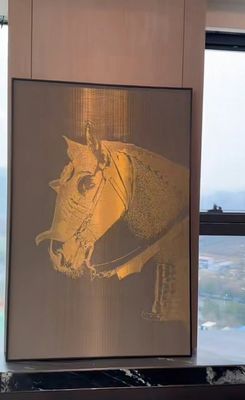 Villa Custom 3d Metal Mesh / Copper Mesh / Brass Mesh Woven Mural