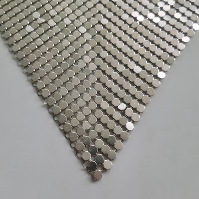 Silver Curtain Metal Mesh Fabric Metal Mesh Curtains For Interior Design