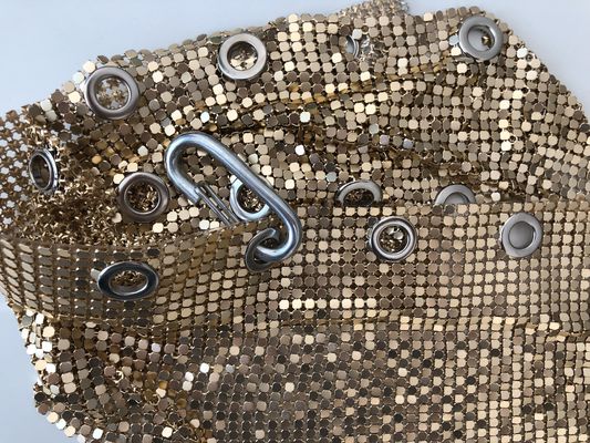 Chainmail Metal Mesh Curtain Silver Sequins SGS Cloth Material Plain Weave