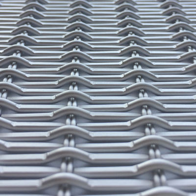 Silver Stainless Steel Architectural Mesh For Customized Building Facade