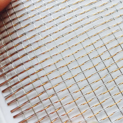 Customized Glass Laminated Wire Mesh For Ceilings And Etched Graphics