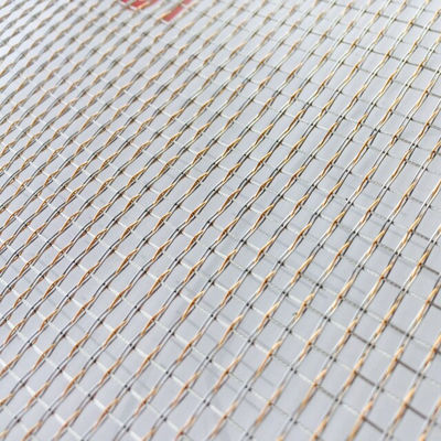 Customized Glass Laminated Wire Mesh For Ceilings And Etched Graphics