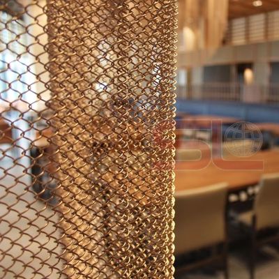 9mm Wire Pitch Metal Coil Drapery For Customized Width Requirements