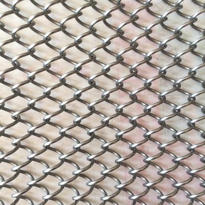 Interior Decoration 80% Open Area Metal Coil Drapery With Customized Length And 9mm Wire Pitch ISO9001 Certification
