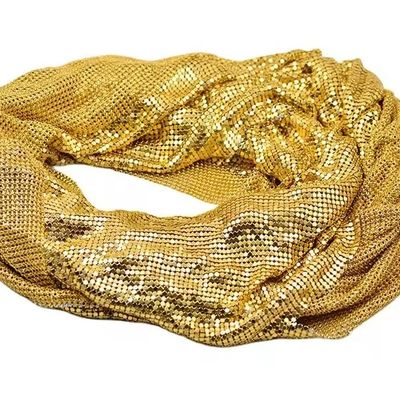 Flexible Aluminum Metal Sequin Mesh Metallic Cloth Chain Mail Curtain Fabric