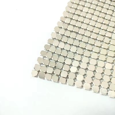 Flexible Aluminum Metal Sequin Mesh Metallic Cloth Chain Mail Curtain Fabric