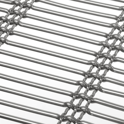 30m Cable Architectural Stainless Stee Woven Wire Mesh For Facade Balcony And Partition Imitation bamboo weaving