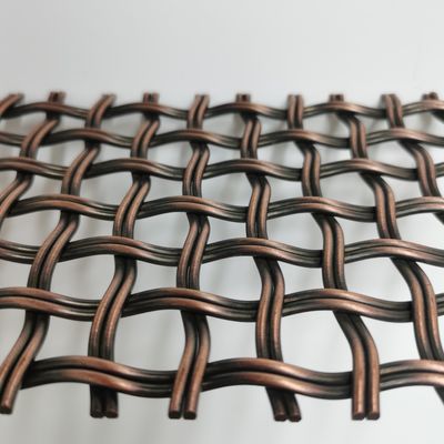 Architectural Antique Brass Woven Wire Mesh In Reverse Dutch Weave 52% Open Area For ceiling