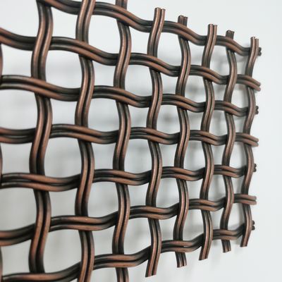 Architectural Antique Brass Woven Wire Mesh In Reverse Dutch Weave 52% Open Area For ceiling