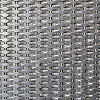 2-6mm Silver Metallic Stainless Steel Decorative Wire Mesh Grilles For Modern Cabinet Doors