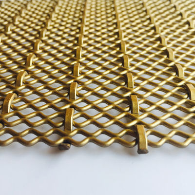 Customized Gold Wire Mesh For Decoration Partition And Kitchen Cabinet