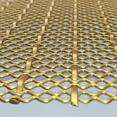 Customized Gold Wire Mesh For Decoration Partition And Kitchen Cabinet
