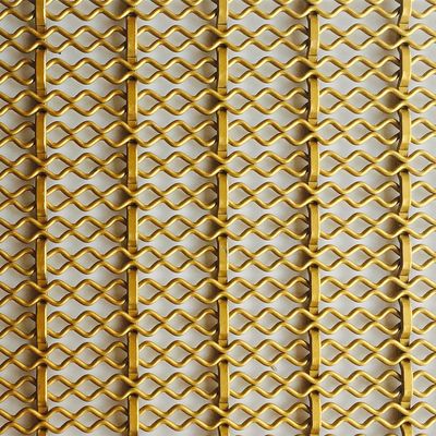 Customized Gold Wire Mesh For Decoration Partition And Kitchen Cabinet