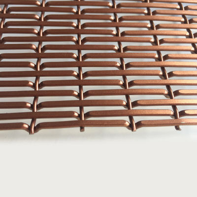 Red Copper Color Aluminum Wire Mesh Diameter 1.5mm/2mm Wall Panels For Interior Room Partition