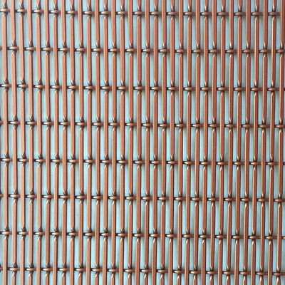 Red Copper Color Aluminum Wire Mesh Diameter 1.5mm/2mm Wall Panels For Interior Room Partition