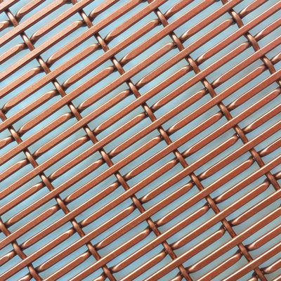 Red Copper Color Aluminum Wire Mesh Diameter 1.5mm/2mm Wall Panels For Interior Room Partition