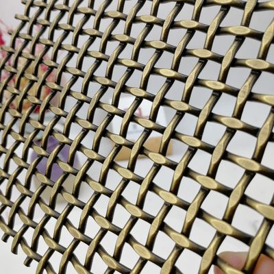 Flat Pitch 10mm Decorative Woven Wire Mesh With Flat Diameter Of 1.5×3.5mm And Weight Of 8.6 Kgs/m2